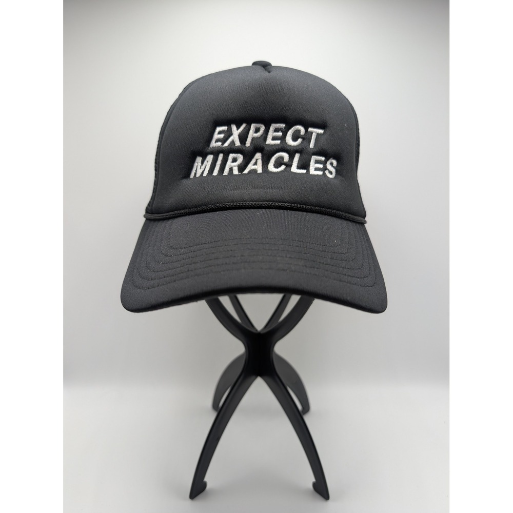 Expect Miracles Trucker Hat Black Mesh Snapback Adjustable Baseball Cap Mens